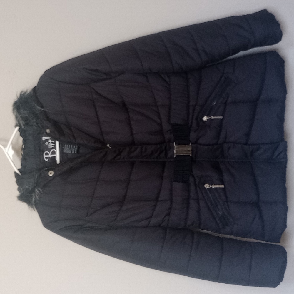 PRICE🔽B Hip! By Me Jane Black Puffer Coat with Fur Trim